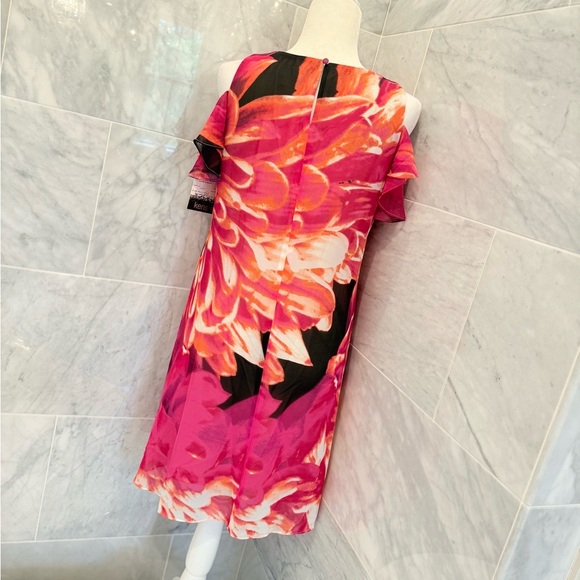 KENSIE Floral Print Cold Shoulder Dress - NWT $108 - WOMEN’S SIZE 8 - Picture 6 of 11